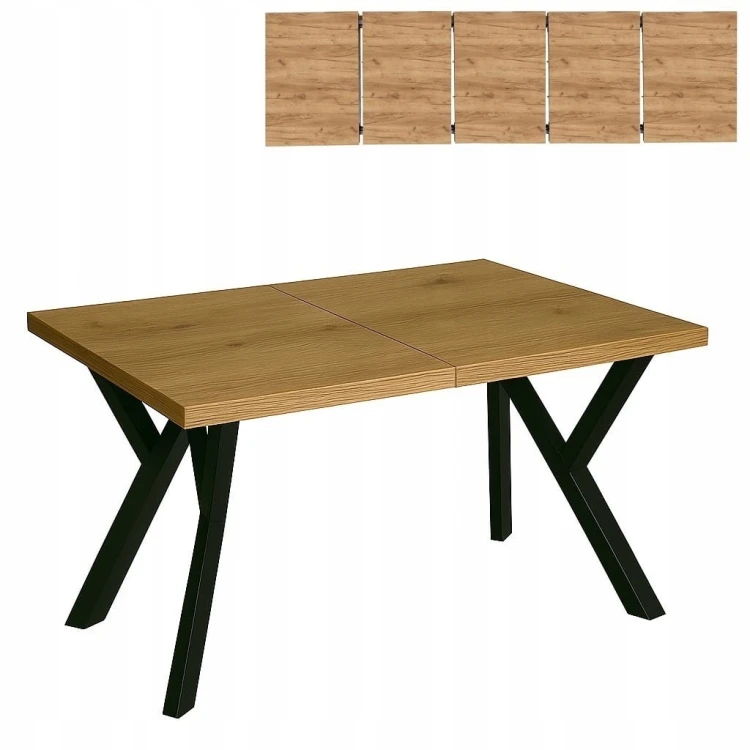 Stół rozsuwany 80 x 140/290cm blat 3,6cm Dąb Craft PROMOCJA Kod: 6704/3