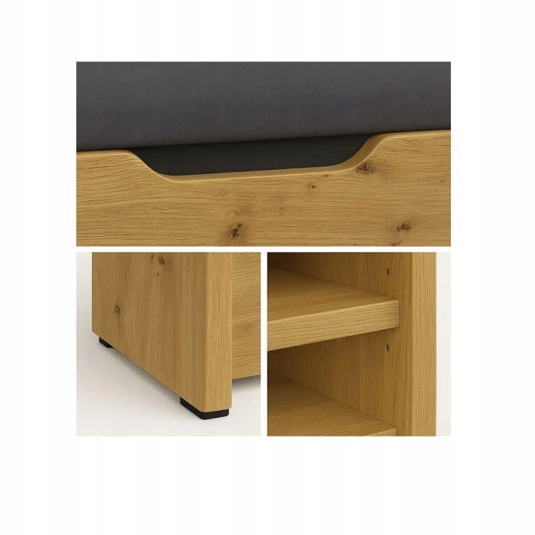 Szafka na buty z siedziskiem 70 cm Dąb Craft Złoty PROMOCJA Kod: 5165