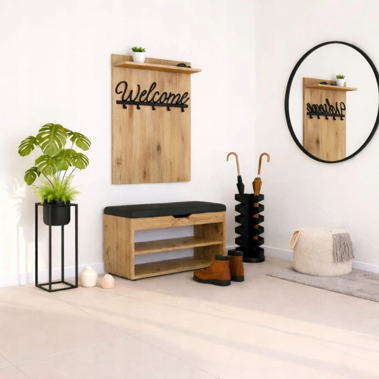 Szafka na buty z siedziskiem 70 cm Dąb Craft Złoty PROMOCJA Kod: 5165