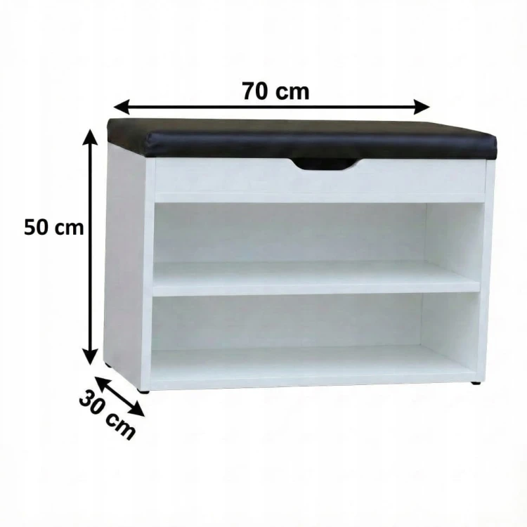 Szafka na buty z siedziskiem 70 cm Biały Alaska PROMOCJA Kod: 5165