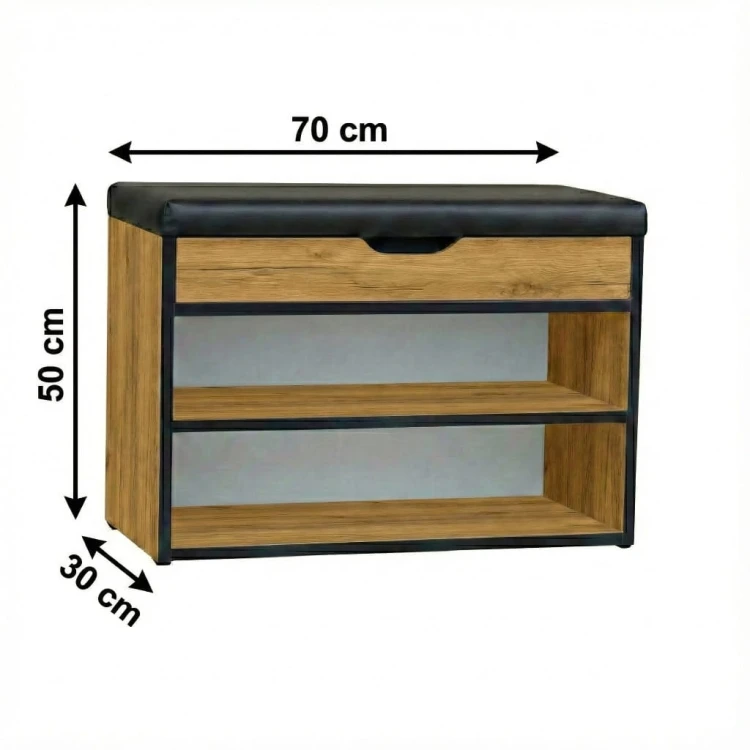 Szafka na buty z siedziskiem 70 cm Dąb Craft MIX PROMOCJA Kod: 5165