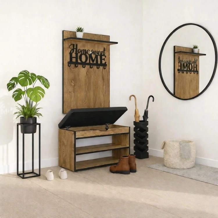 Szafka na buty z siedziskiem 70 cm Dąb Craft MIX PROMOCJA Kod: 5165