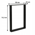 Nogi metalowe do stołu biurka 50x72 cm czarne 6x2 cm LOFT PROMOCJA Kod:7021