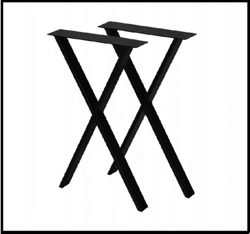 Nogi metalowe do stołu biurka 50x72 cm czarne 6x2 cm LOFT PROMOCJA Kod:7023