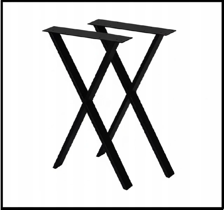 Nogi metalowe do stołu biurka 50x72 cm czarne 6x2 cm LOFT PROMOCJA Kod:7023