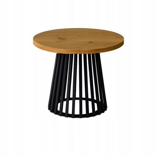 Stół ława Lamele okrągły 80cm blat 3,6cm masywna Metal PROMOCJA Kod: 6750