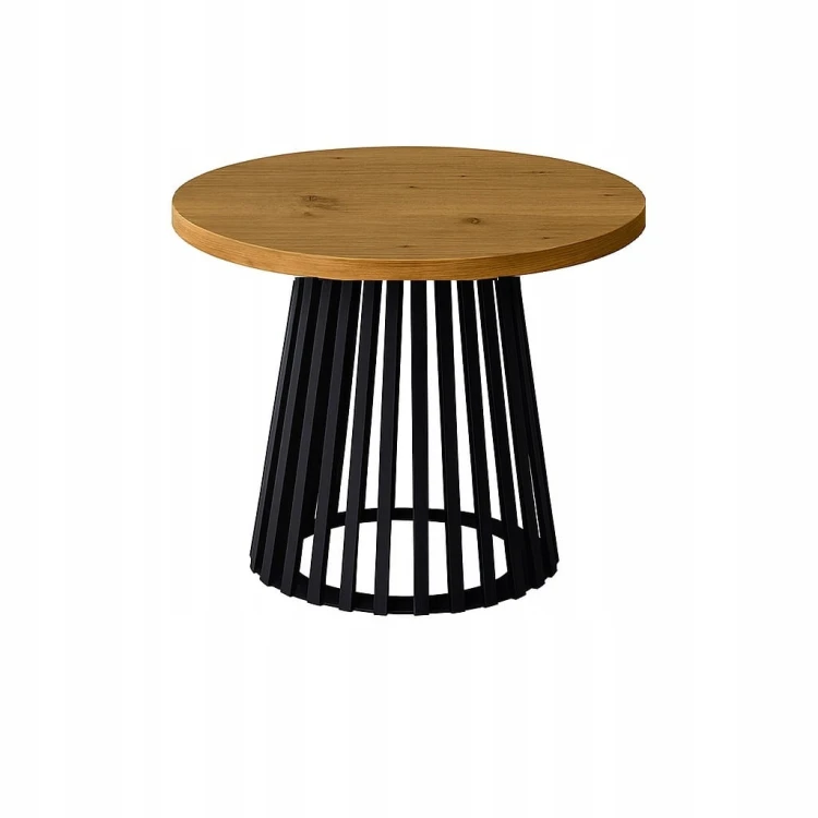 Stół ława Lamele okrągły 80cm blat 3,6cm masywna Metal PROMOCJA Kod: 6750