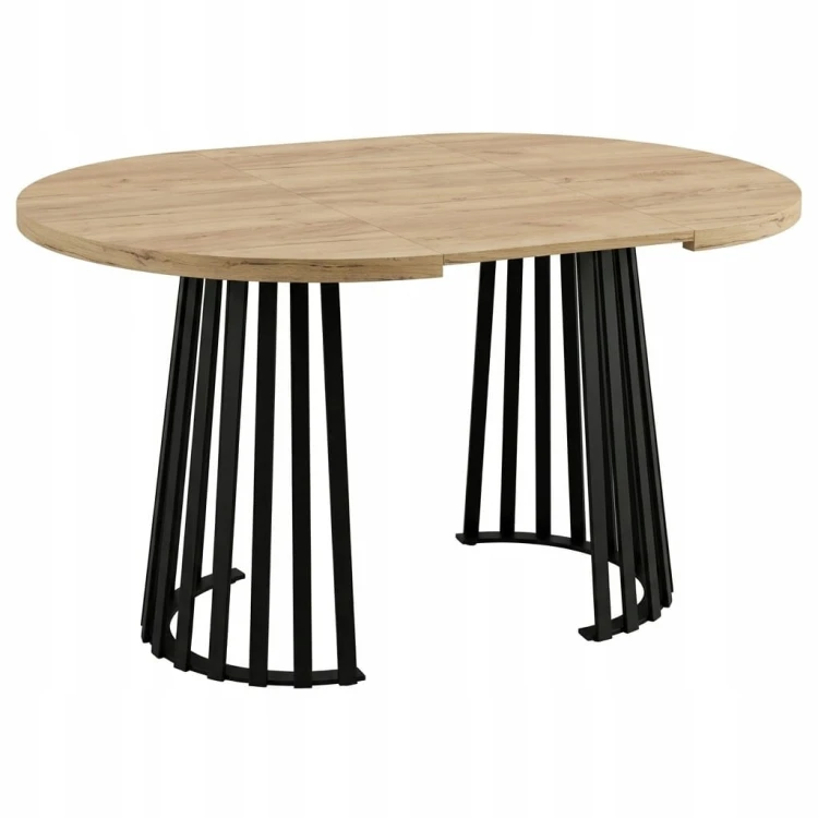 Stół Lamele rozsuwany okrągły 80/130cm blat 3,6cm Metal PROMOCJA Kod:6750/1