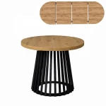 Stół Lamele rozsuwany okrągły 80/180cm blat 3,6cm Metal PROMOCJA I ArtDHome