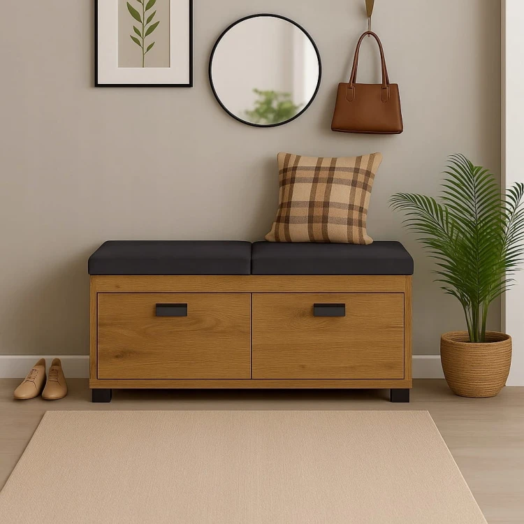 Szafka na buty z siedziskiem 100 cm Dąb Craft Złoty PROMOCJA Kod: 5411