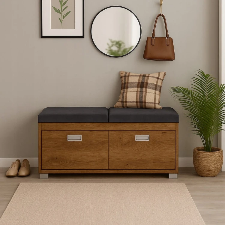 Szafka na buty z siedziskiem 100 cm Dąb Craft Złoty PROMOCJA Kod: 5411