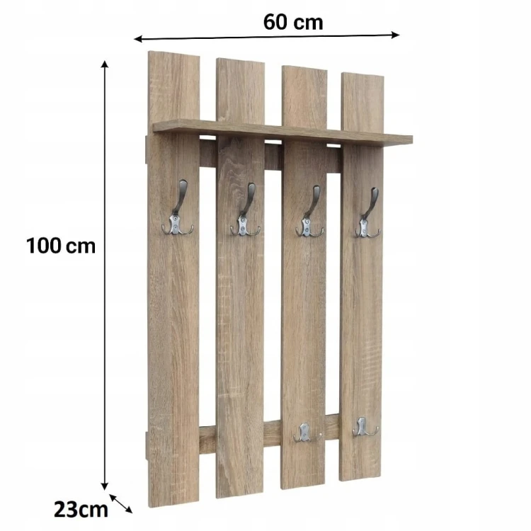 Wieszak na ubrania Garderoba 60cm x 100cm Dąb Sonoma PROMOCJA Kod: 5337