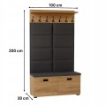 Zestaw do przedpokoju Szafka na buty Wieszak 100 cm Dąb Craft Kod: P5016
