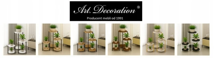 Kwietnik Stojący Stojak na Kwiaty Zestaw Dąb Craft Metal PROMOCJA Kod: 6700