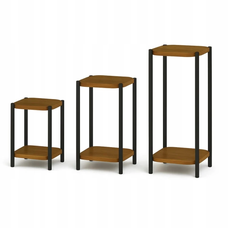 Kwietnik Stojący Stojak na Kwiaty Zestaw Dąb Craft Metal PROMOCJA Kod: 6701