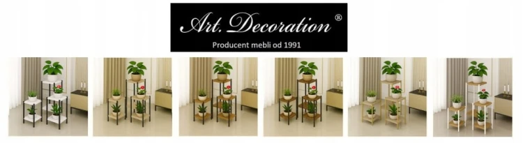 Kwietnik Stojący Stojak na Kwiaty Zestaw Dąb Craft Metal PROMOCJA Kod: 6701