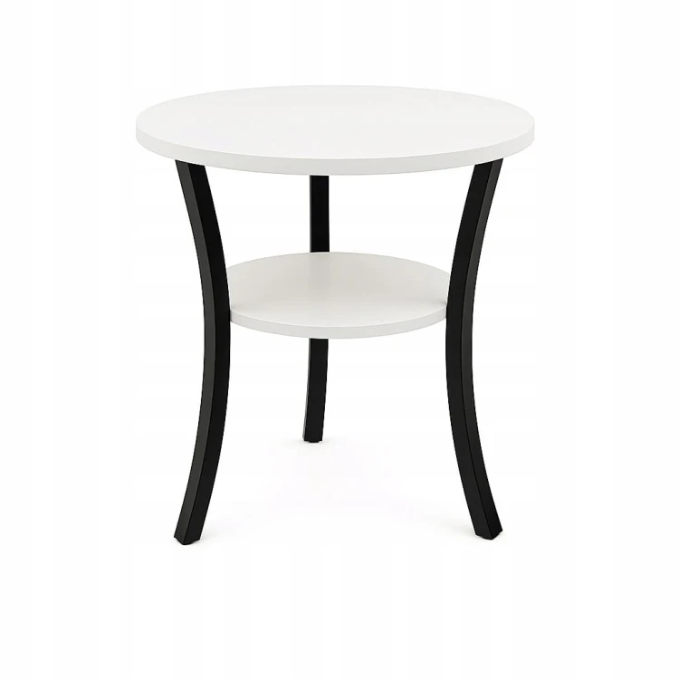 Stolik okolicznościowy okrągły 50 cm metal Biały Alaska PROMOCJA Kod:6670