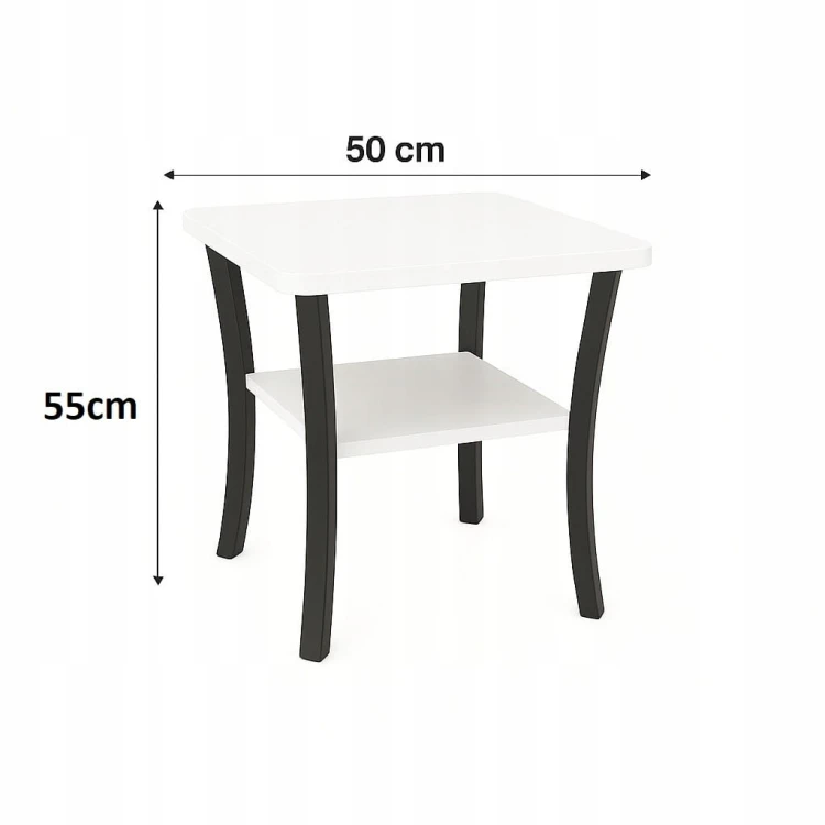 Stolik okolicznościowy kwadratowy 50cm metal Biały Alaska PROMOCJA Kod:6672