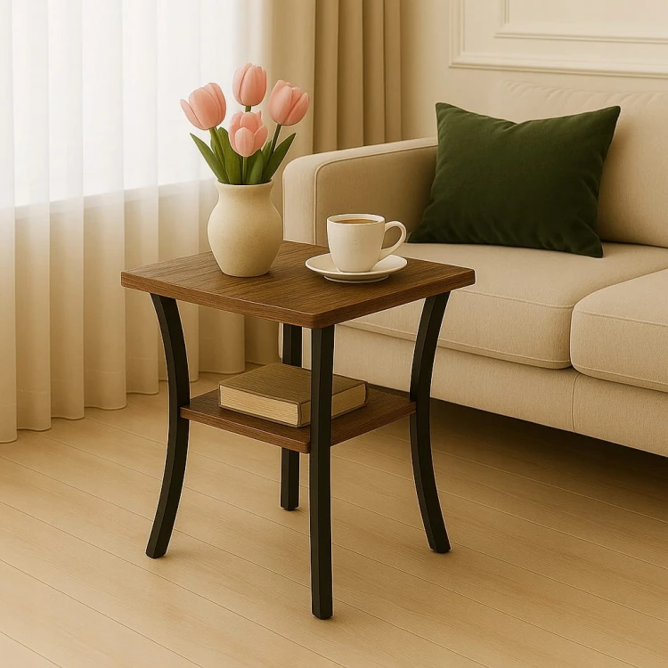 Stolik okolicznościowy kwadratowy 60 cm metal Dąb Craft PROMOCJA Kod: 6673