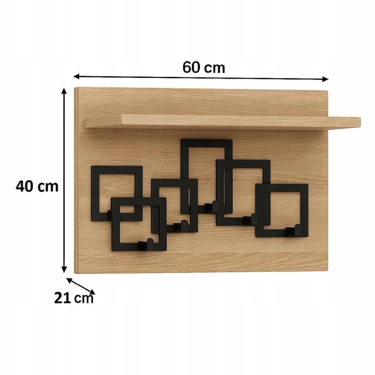 Wieszak na ubrania Garderoba 40cm x 60cm Dąb Sonoma PROMOCJA Kod: 5369