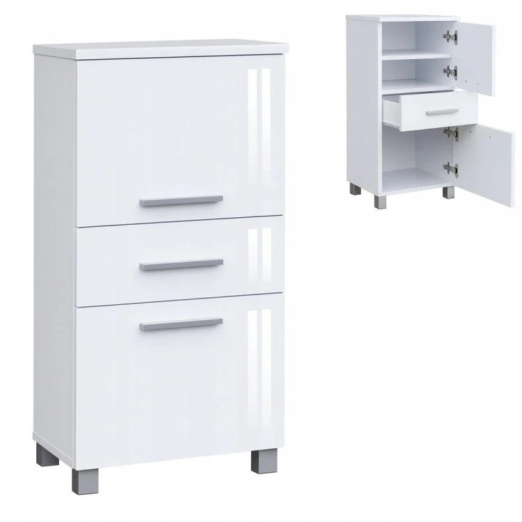 Szafka Słupek łazienkowy PRAWY na nóżkach wysoki połysk PROMOCJA Kod: 6822P