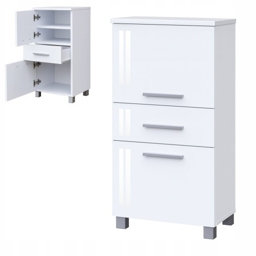 Szafka Słupek łazienkowy LEWY na nóżkach wysoki połysk PROMOCJA Kod: 6822L