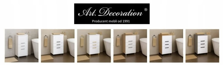 Szafka Słupek łazienkowy LEWY na nóżkach wysoki połysk PROMOCJA Kod: 6822L