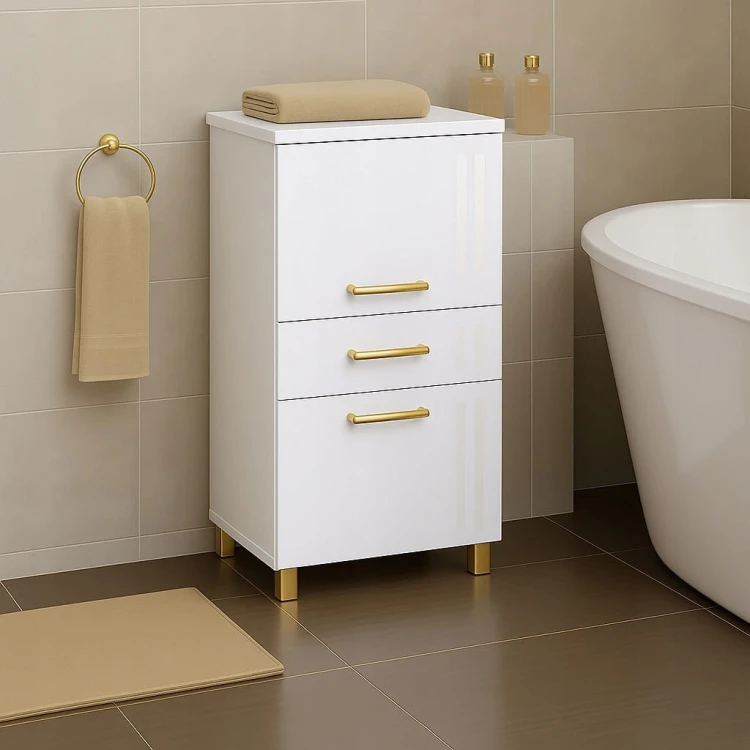 Szafka Słupek łazienkowy LEWY na nóżkach wysoki połysk PROMOCJA Kod: 6822L