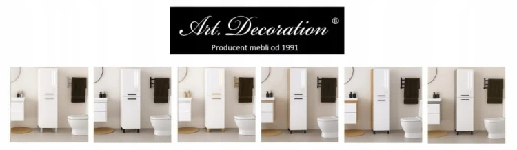 Szafka Słupek łazienkowy z koszem na nóżkach połysk PROMOCJA Kod: 6422K