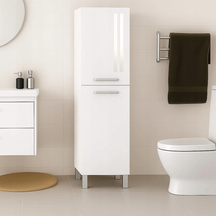 Szafka Słupek łazienkowy z koszem na nóżkach połysk PROMOCJA Kod: 6422K