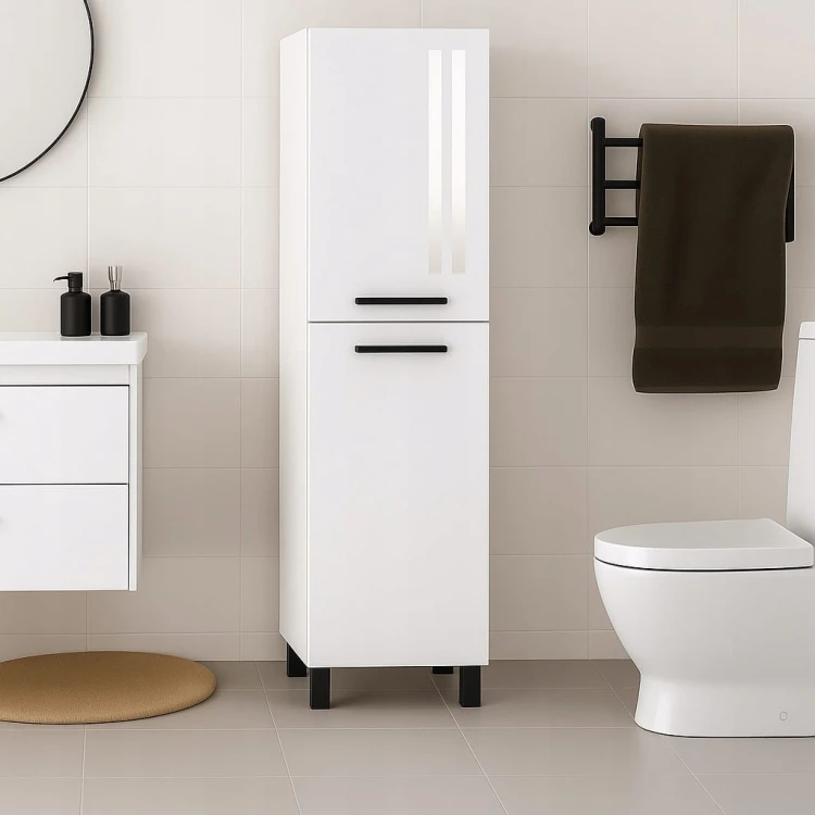 Szafka Słupek łazienkowy z koszem na nóżkach połysk PROMOCJA Kod: 6422K