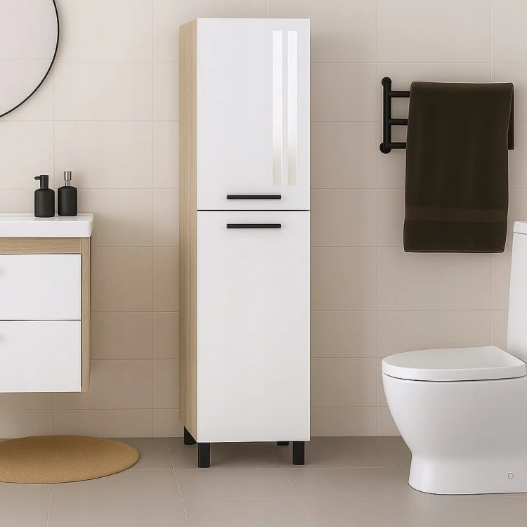 Szafka Słupek łazienkowy z koszem na nóżkach połysk PROMOCJA Kod: 6422K