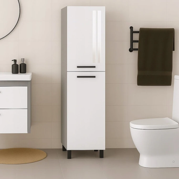 Szafka Słupek łazienkowy z koszem na nóżkach połysk PROMOCJA Kod: 6422K