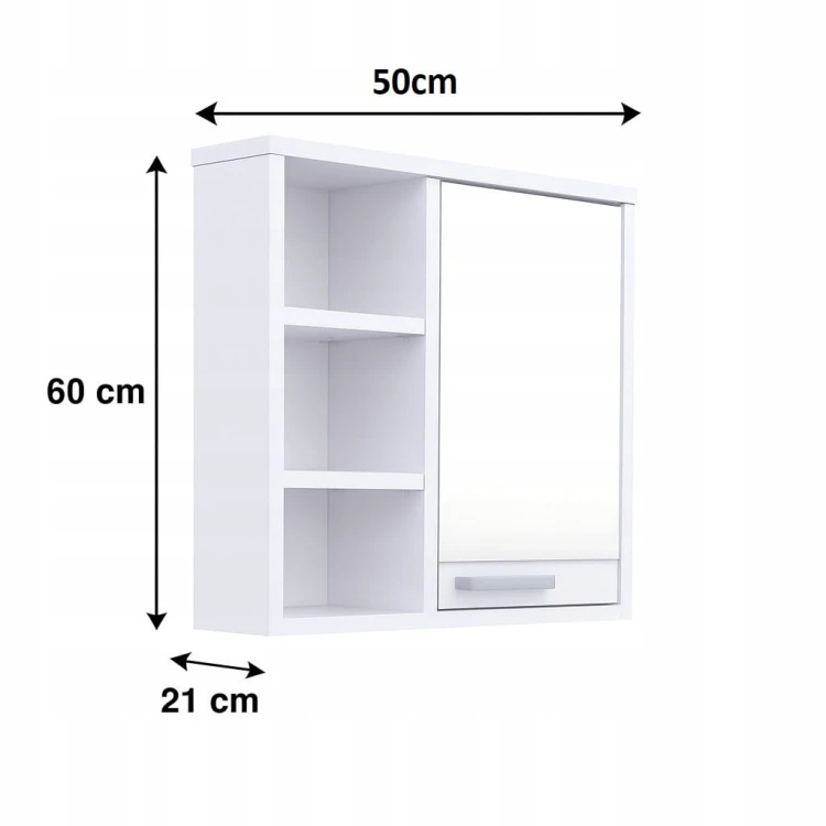 Szafka łazienkowa wisząca Półka 50 cm Biały Alaska PROMOCJA Kod: 5263