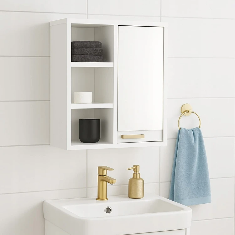 Szafka łazienkowa wisząca Półka 50 cm Biały Alaska PROMOCJA Kod: 5263