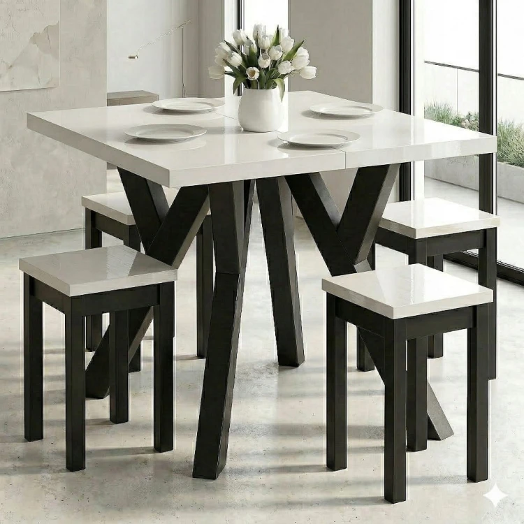 Stół rozsuwany 80x80/230 blat 3,6cm Metal Dąb Craft PROMOCJA Kod: 6745/3