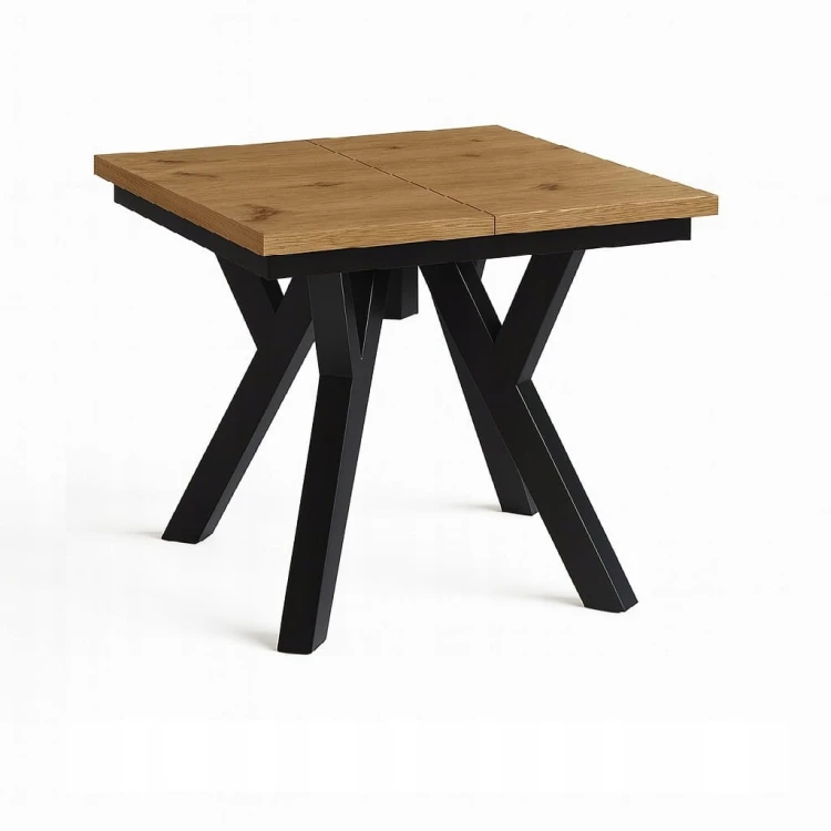 Stół rozsuwany 80x80/180 blat 3,6cm Metal Dąb Craft PROMOCJA Kod: 6745/2
