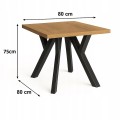 Stół ława 80x80 blat 3,6cm Metal Dąb Craft PROMOCJA Kod: 6745