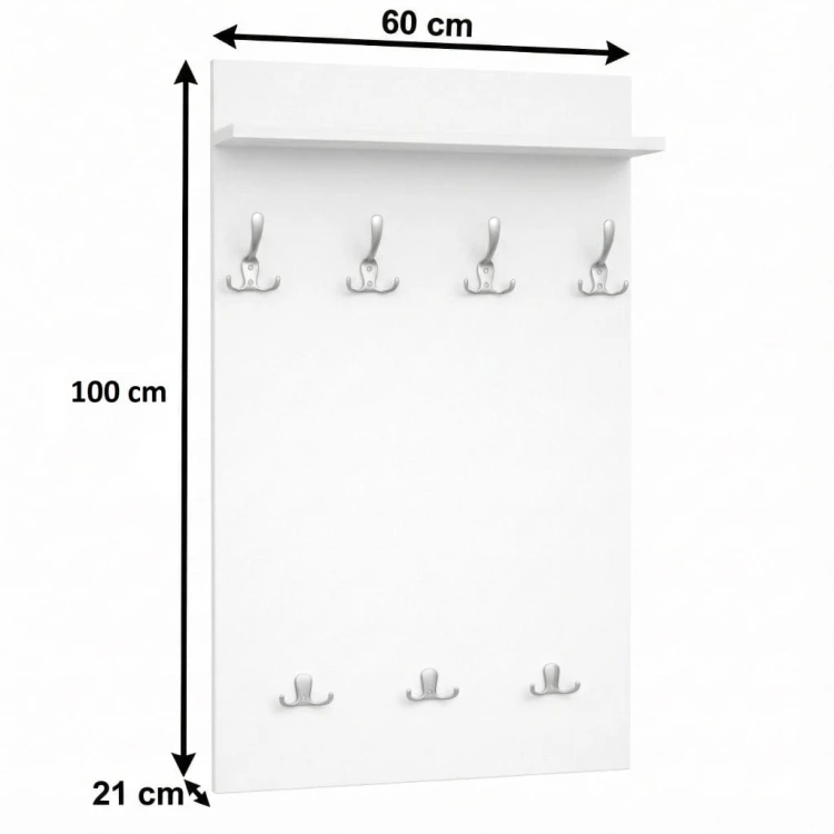 Wieszak na ubrania Garderoba 60cm x 100cm Biała Alaska PROMOCJA Kod: 5338