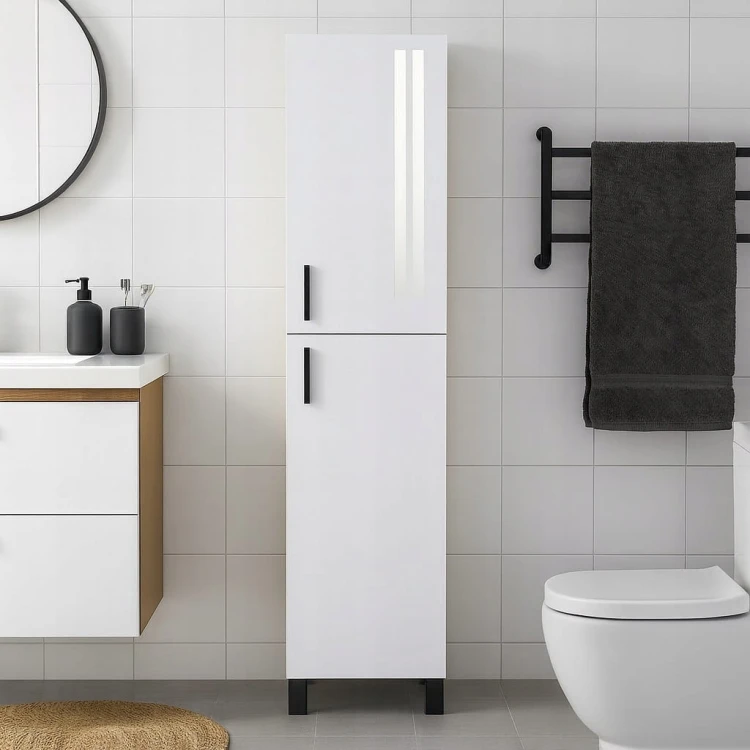 Szafka Słupek łazienkowy PRAWY na nóżkach wysoki połysk PROMOCJA Kod: 6422P