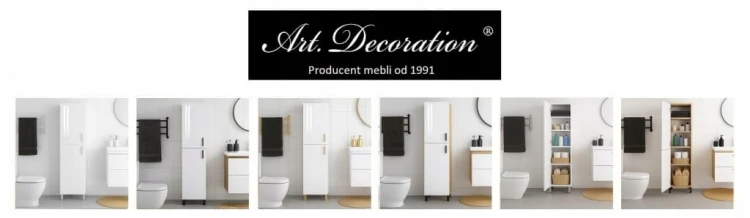 Szafka Słupek łazienkowy LEWY na nóżkach wysoki połysk PROMOCJA Kod: 6422L