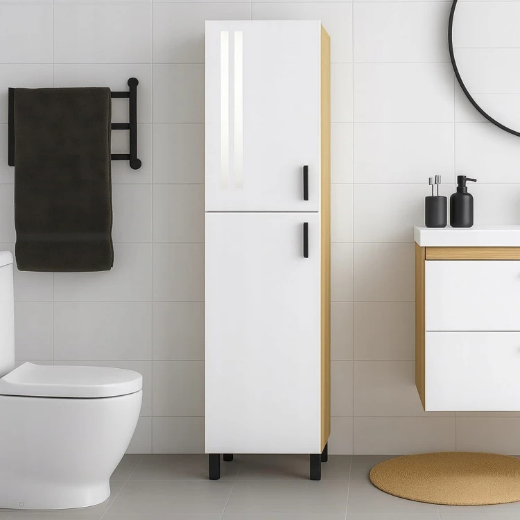 Szafka Słupek łazienkowy LEWY na nóżkach wysoki połysk PROMOCJA Kod: 6422L