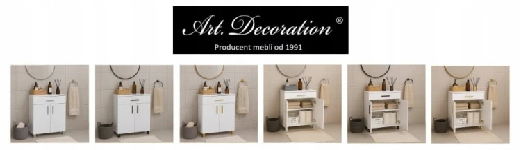 Szafka łazienkowa stojąca na nóżkach 60 cm Biała Alaska PROMOCJA Kod: 5821