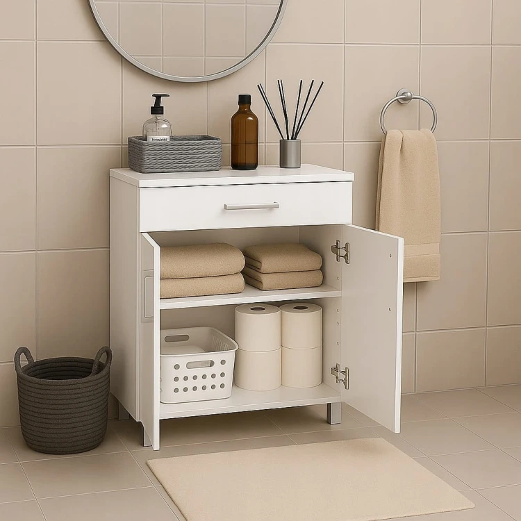 Szafka łazienkowa stojąca na nóżkach 60 cm Biała Alaska PROMOCJA Kod: 5821