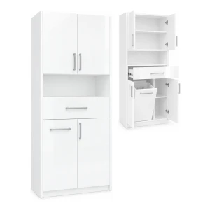 Szafka łazienkowa stojąca z koszem 60 cm Biała Alaska PROMOCJA | ArtD Home