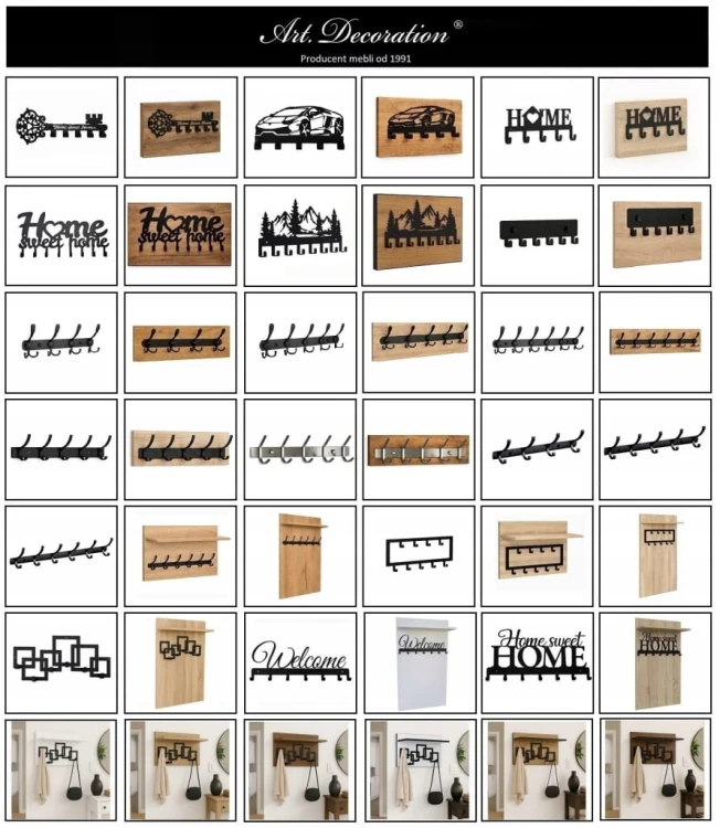 Wieszak na ubrania Garderoba 40cm x 60cm Biały Alaska MIX PROMOCJA Kod:5370