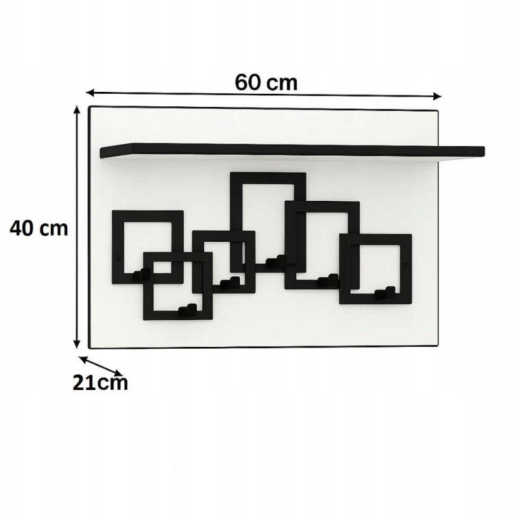 Wieszak na ubrania Garderoba 40cm x 60cm Biały Alaska MIX PROMOCJA Kod:5370