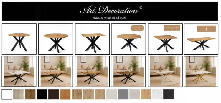 Ława Pająk 60x100 nierozkładana LOFT Dąb Craft PROMOCJA Kod: 6622