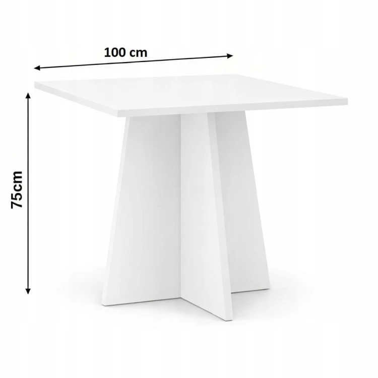 Stół stolik kawowy kwadrat z płyty 100cm Biały Alaska PROMOCJA Kod: 5549