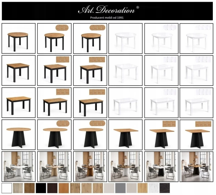 Stół stolik kawowy kwadrat z płyty 60cm Dąb Craft MIX PROMOCJA Kod: 5547